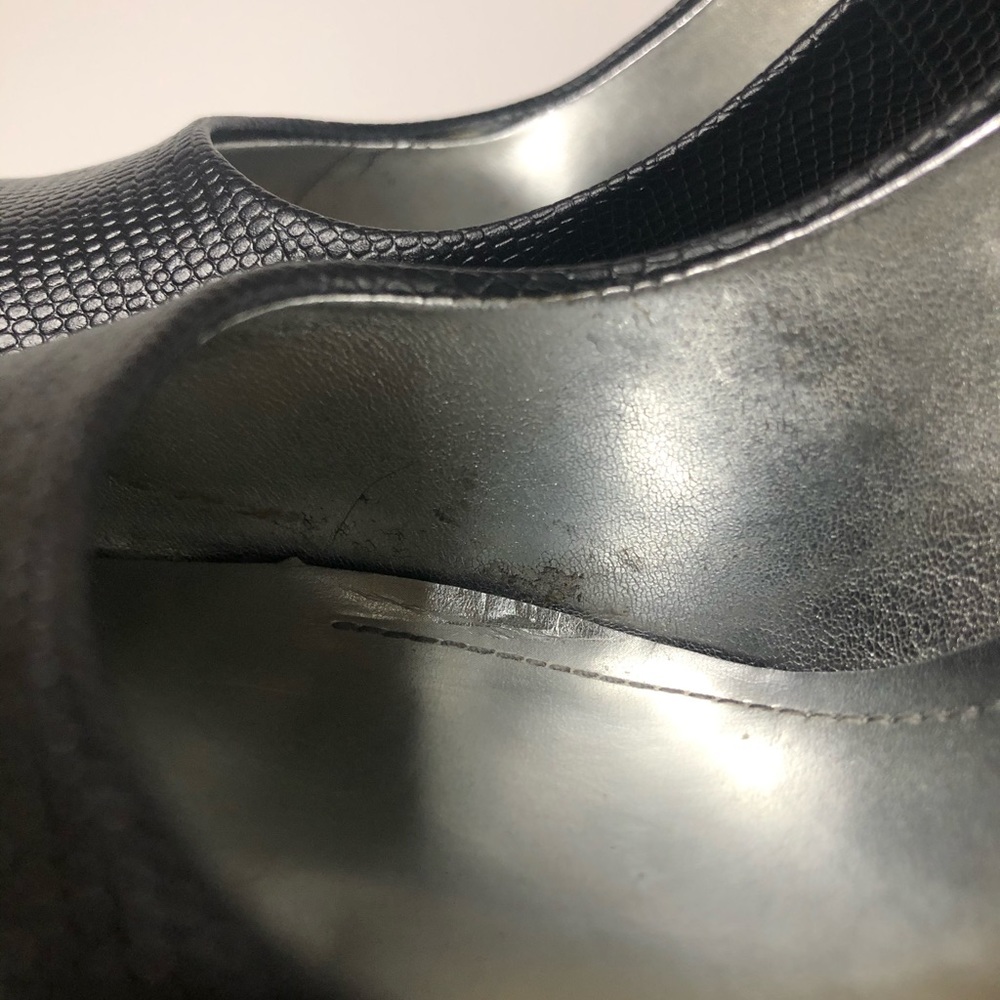 Calvin Klein Black Lizard-Embossed Platform Pumps | Statement Heels | 8.5 - Picture 6 of 7
